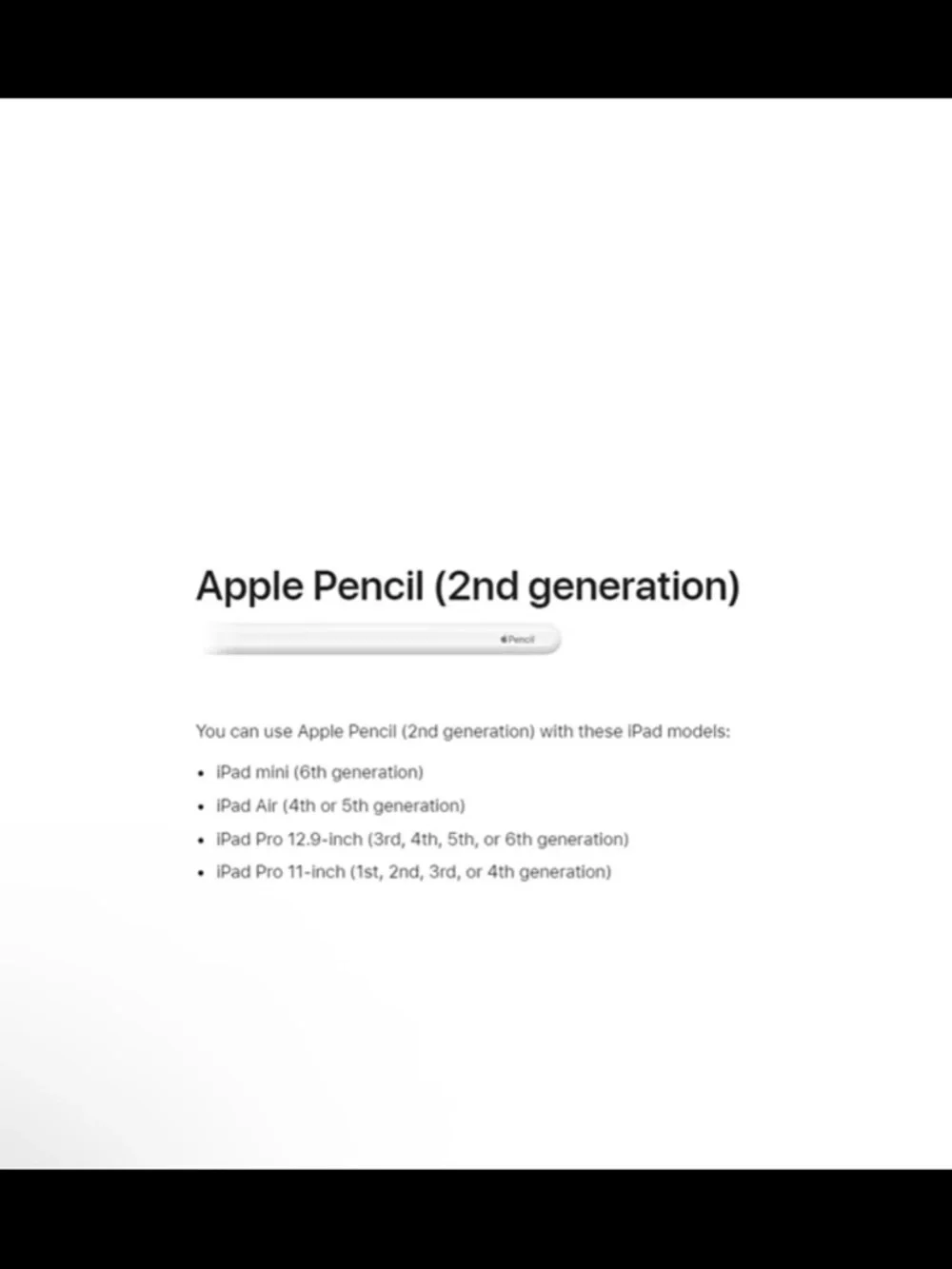 Apple Pencil (2nd generation) White Stylus with Original Box